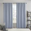 1PC 50x95" Plaid Rod Pocket and Back Tab Curtain Panel with Fleece Lining