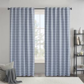 1PC 50x95" Plaid Rod Pocket and Back Tab Curtain Panel with Fleece Lining