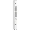 Kleankin Tall Bathroom Storage Cabinet, 71" Narrow with Open Shelves & 2 Door Cabinets, Adjustable Shelves, White