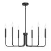 6-Light Chandelier Black Modern Chandelier Adjustable Height for Ceilings
