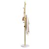 Coat Rack Brass Gold Round Hooks Entryway Freestanding Coat Hanger Marble Base