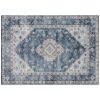 HOMCOM 4x6 Area Rug, Vintage Washable Rug, Non-Slip Floor Carpet for Living Room, Bedroom, Dining Room, Blue