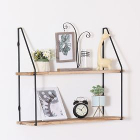 Gardenia Floating Shelf with Metal Brackets, Wall Mounted Rustic Wood Wall Storage, Decorative Hanging Display for Trophy, Photo Frames, Collectibles