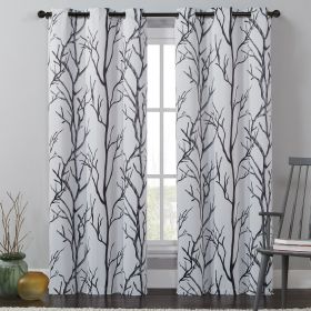VCNY Home Kingdom Ivory Branch Grommet Blackout Curtain Panel, 40" x 84"