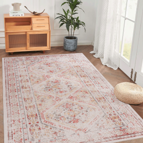 Naar 8x10 Area Rugs for Bedroom, Washable Rug, Low-Pile, Non-Slip, Non-Shedding, Foldable, Kid & Pet Friendly - Area Rugs for living room, bedroom