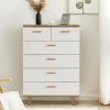 Solid Wood Drawer Dresser Cabinet with Bar Storage Functionality