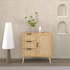 Modern Rattan Wood Dresser Wood Storage Cabinet Sideboard for Bedroom, Living Room, Entryway, Hallway