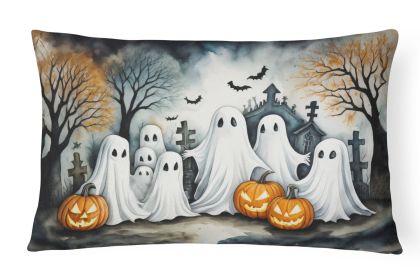 More Spooky Halloween Throw Pillow Throw Pillow for Indoor Couch Bed Outdoor Patio Washable, Ghosts 2281,12Hx16W