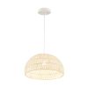Farmhouse Rattan Pendant Lights with Adjustable Hanging Rope