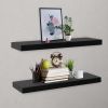 Floating Wall Shelves 2 pcs Black 31.5"x7.9"x1.5"
