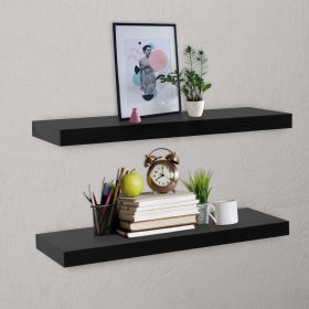 Floating Wall Shelves 2 pcs Black 31.5"x7.9"x1.5"