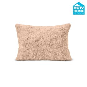 HGTV Curlicue Faux Fur Pillow Nomadic Desert 14 x 20 inches