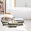 1PCNatural Canes Grass Baskets Stackable Storage Bins Set of 3 with Hollowed Handles