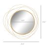 HOMCOM 25.6" Circle Mirror for Wall, Modern Metal Wall Art for Living Room, Bedroom and Dining Room, Gold