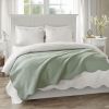 Oversized Quilted Throw with Scalloped Edges Seafoam 60x72"