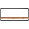 Wall Shelves 2 pcs 31.5"x9.8"x13.8" Solid Wood Acacia and Steel