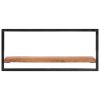 Wall Shelves 2 pcs 31.5"x9.8"x13.8" Solid Wood Acacia and Steel