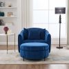 40.35"W Oversized Accent Barrel Chair and Half 360° Swivel Sofa with Ottoman