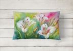 State Watercolor Flowers Throw Pillow Throw Pillow for Indoor Couch Bed Outdoor Patio Washable, Utah Sego Lilies 1711,12Hx16W