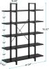 Bookshelf, Vintage Industrial Style Bookcase,black
