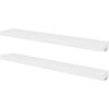 2 White MDF Floating Wall Display Shelves Book/DVD Storage