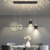 Gold Geometric Pendant Light 2-Ring LED Hanging Light in Brass