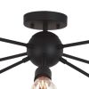 Modern 8 Light Sputnik Chandelier Light Fixtures Black Semi Flush Mount Ceiling Lighting Industrial Vintage Mid-Century Starburst Style Ceiling Lamp f