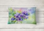NEW State Watercolor Flowers Throw Pillow Throw Pillow for Indoor Couch Bed Outdoor Patio Washable, New Jersey Violet 1687,12Hx16W