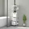 HOMCOM Narrow Bathroom Storage Cabinet, Bathroom Cabinet with 3 Drawers & 2 Open Shelves, Slim Bathroom Floor Cabinet, White
