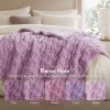 1 PC 50x60" Ruched Fur Throw Purple