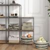 1PCNatural Canes Grass Baskets Stackable Storage Bins Set of 3 with Hollowed Handles
