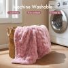 1 PC 50x60" Ruched Fur Throw Pink