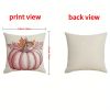 4 Pack Fall Pillow Covers Pink 18x18in Farmhouse Pumpkin Maple Leaf Cushion Case Autumn Sofa Couch Decor for Autumn Thanksgiving Harvest Decorations