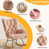 Rocking Chair with High Back Upholstered Rocking Chair Modern Rocking Chair for Living Room, Nursery and Bedroom