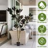 Simulated green plant pot indoor living room home decoration iron tree leaves tree bonsai home decoration two-color 180cm 1pcs/set