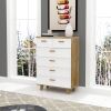 Solid Wood Drawer Dresser Cabinet with Bar Storage Functionality