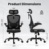 Ergonomic Office Chair High Back Computer Desk Chair with Headrest Armrests and Adjustable Lumbar Support Comfortable Swivel Task Chair for Home Offic