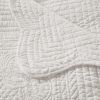 Oversized Quilted Throw with Scalloped Edges White 60x72"