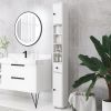 Kleankin Tall Bathroom Storage Cabinet, 71" Narrow with Open Shelves & 2 Door Cabinets, Adjustable Shelves, White
