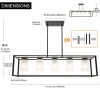 5-Light Industrial Modern Dining Room Ceiling Lighting in Matte Black Finish with Glass Shade Classic Pendant Island Lighting Fixture for Living Room
