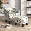 2pcs Modern Accent Tub Chair and Ottoman Set with Fabric Upholstered