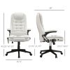 HOMCOM White Ergonomic Heated Massage Office Chair Recliner Desk with 6 Vibration Points