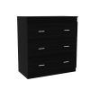 2 Piece Bedroom Set, London Armoire + Capri Three Drawer Dresser, Black