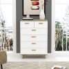 Solid Wood Drawer Dresser Cabinet with Bar Storage Functionality