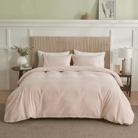 Serta Simply Clean Pleated Duvet Cover Queen (Color: Pink)