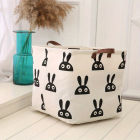 1pc Folding Square Storage Box, Fabric Storage Basket, Toy Storage Bin, Sundries Storage Organizer (Color: Rabbit)