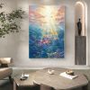 Hand Painted Oil Painting Abstract Underwater Oil Painting on Canvas Original Colorful Ocean Painting Bedroom Home Decor Custom Sunshine Painting Mode