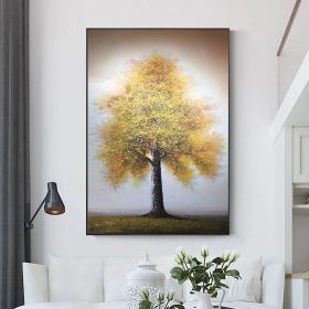 Hand Painted Oil Painting Original Tree Painting on Canvas Large Abstract Gold Big Tower Tree Landscape Acrylic Oil Painting Modern Living Room Wall A (style: 01, size: 50X70cm)