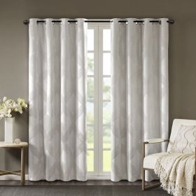 Ogee Knitted Jacquard Total Blackout Curtain Panel(Only 1 Pc Panel) (Color: as Pic)