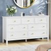 7 Drawer Dresser For Bedroom, Wood Storage Cabinet With Black Handles, Modern Closet Of Drawers for Living Room